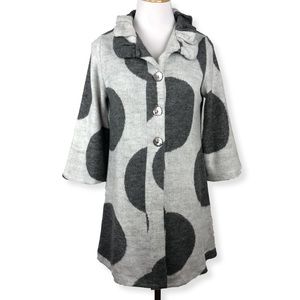 Andria Lieu XS Woman’s Cardigan Polka Dot Gray